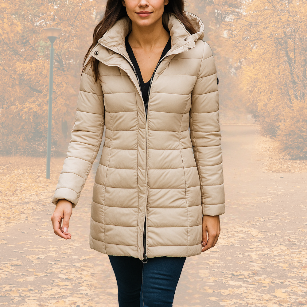 Camille Stilfuld parka med varmt inderfor