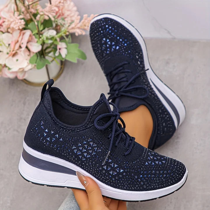 Giselle Ortopædiske sneakers med glitrende rhinsten