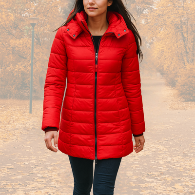 Camille Stilfuld parka med varmt inderfor