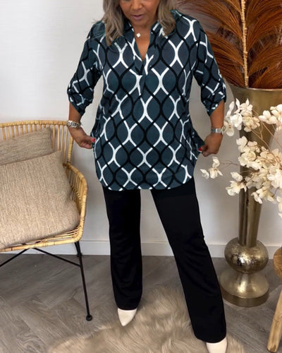 Noor Bluse med grafisk print