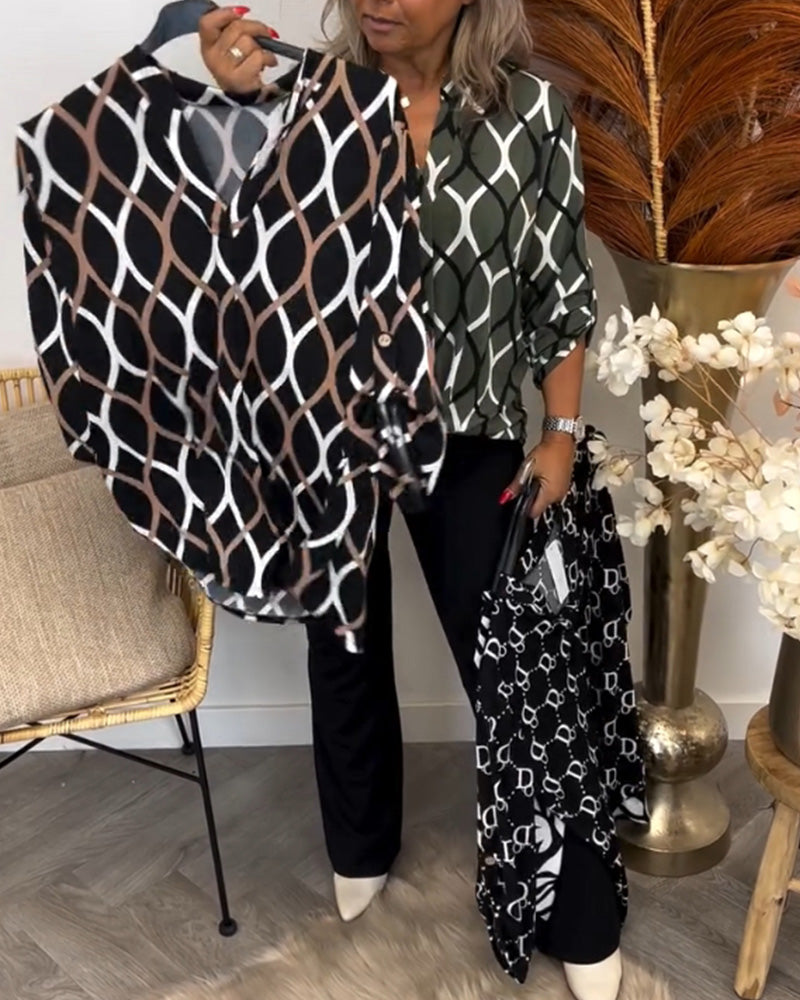 Noor Bluse med grafisk print