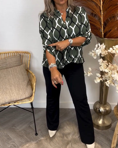 Noor Bluse med grafisk print