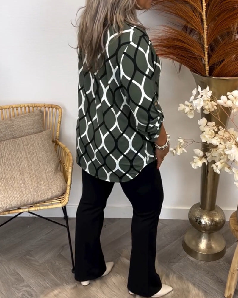 Noor Bluse med grafisk print