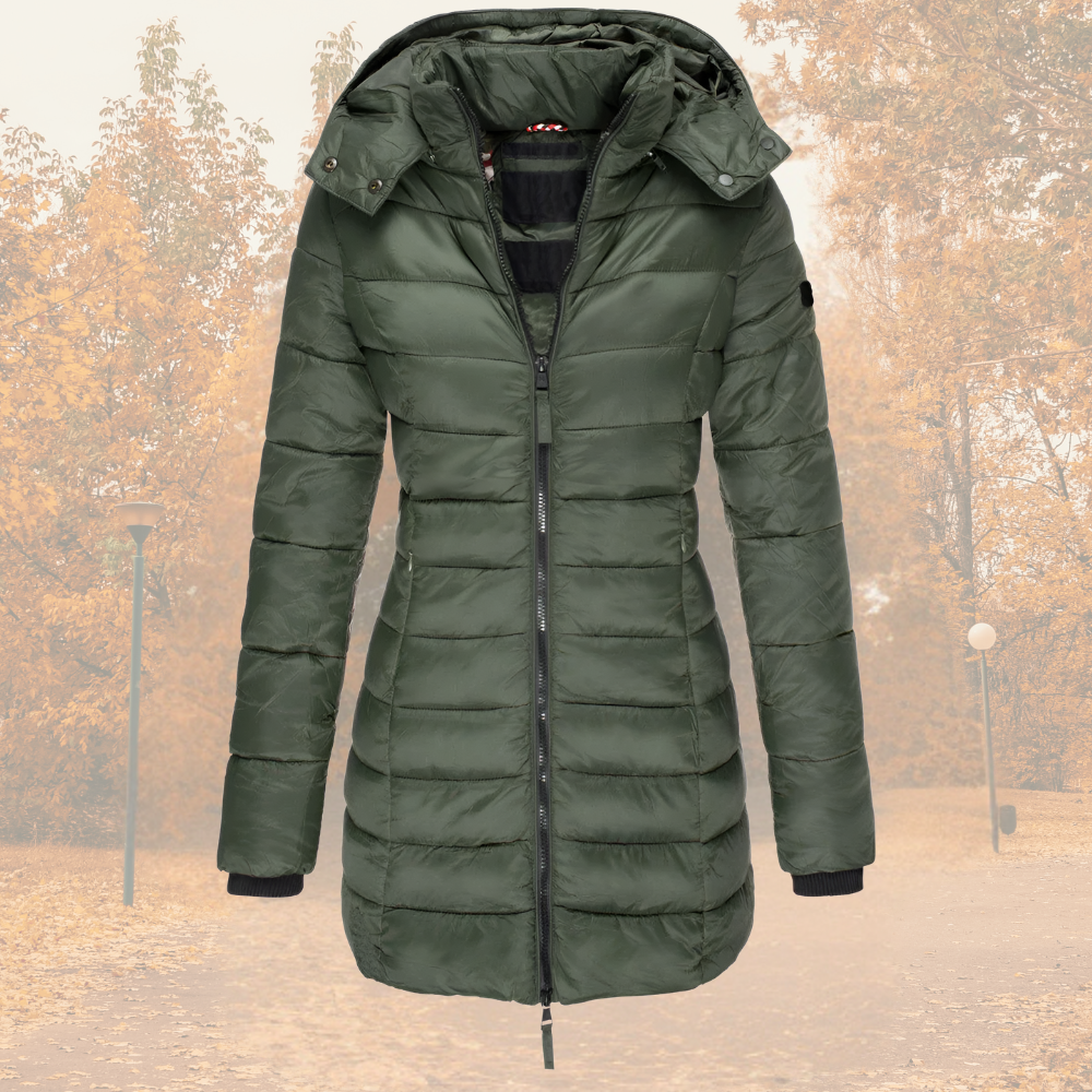 Camille Stilfuld parka med varmt inderfor