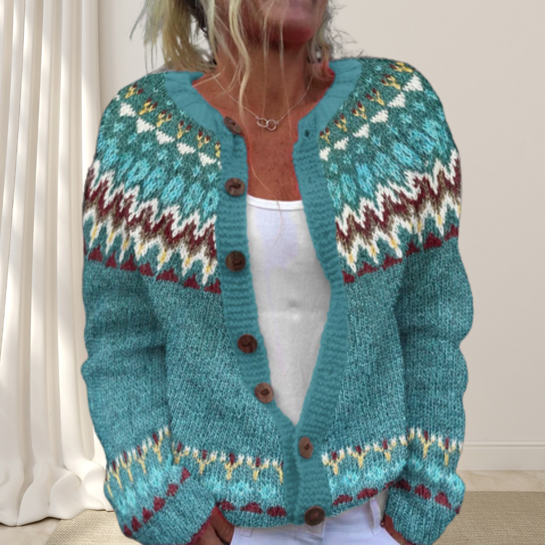 Lara Los strikket elegant vest med mønster