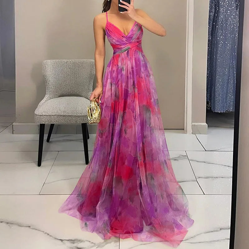 Giselle Charmerende maxi-kjole med blomsterprint