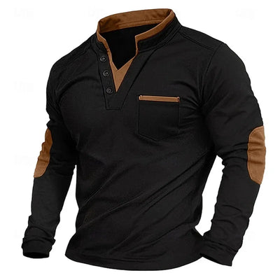 Lasse V-hals sweatshirt med knapper