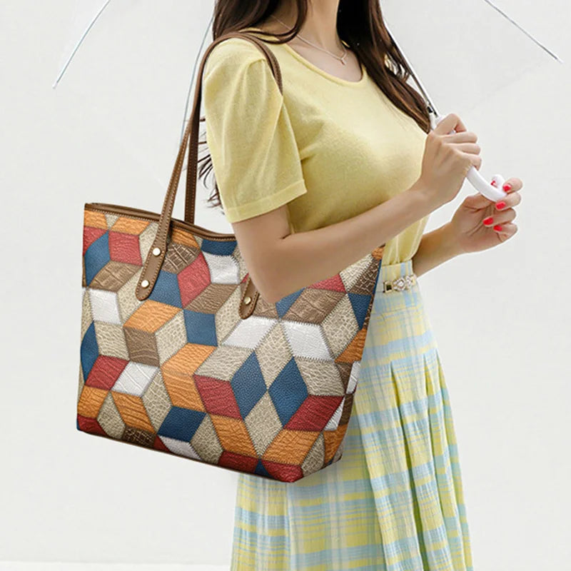 Sola Patchwork skuldertaske
