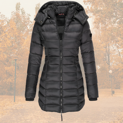 Camille Stilfuld parka med varmt inderfor