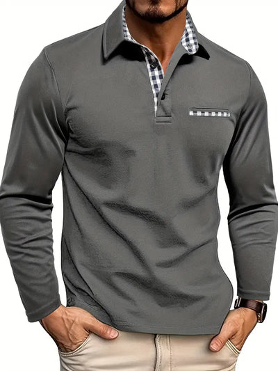 Langærmet poloshirt