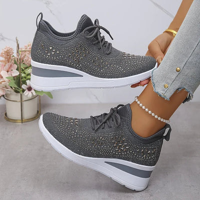 Giselle Ortopædiske sneakers med glitrende rhinsten