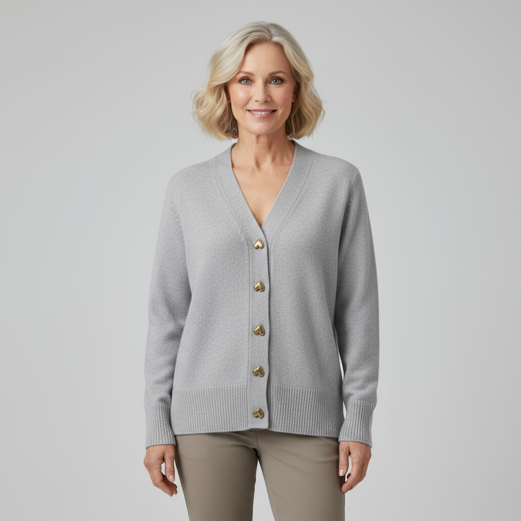 Adele Blød cardigan med hjerteknapper