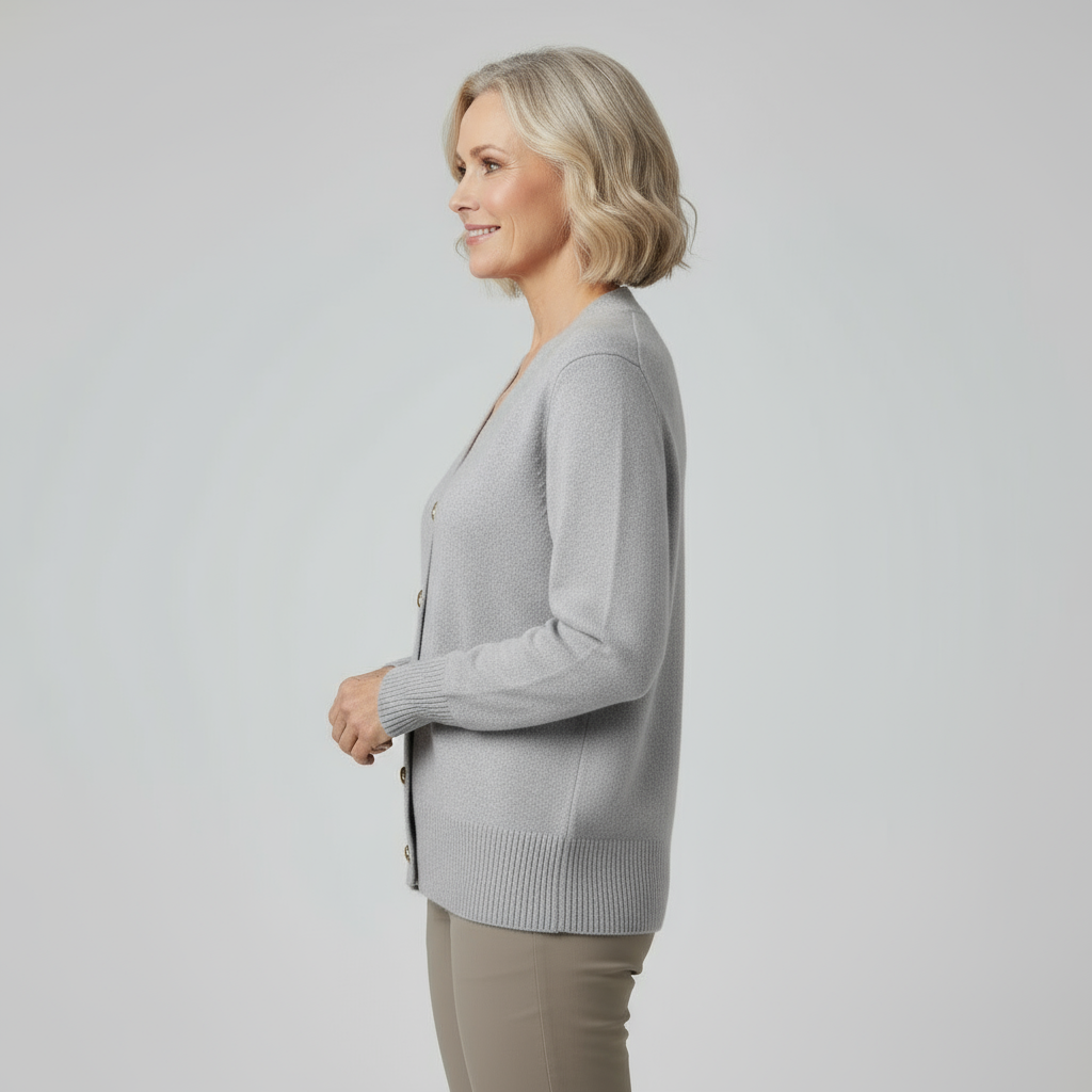 Adele Blød cardigan med hjerteknapper